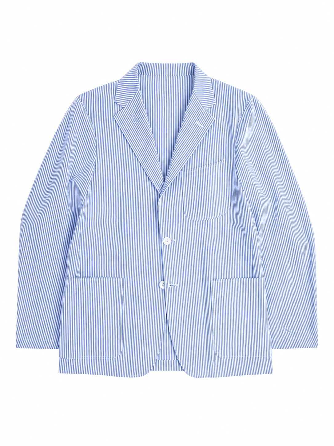 Blue and White Pinstripe Blazer