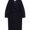 Dark Navy Double-Breasted Longline Coat