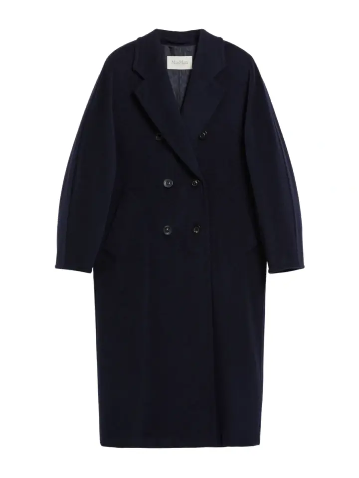 Dark Navy Double-Breasted Longline Coat