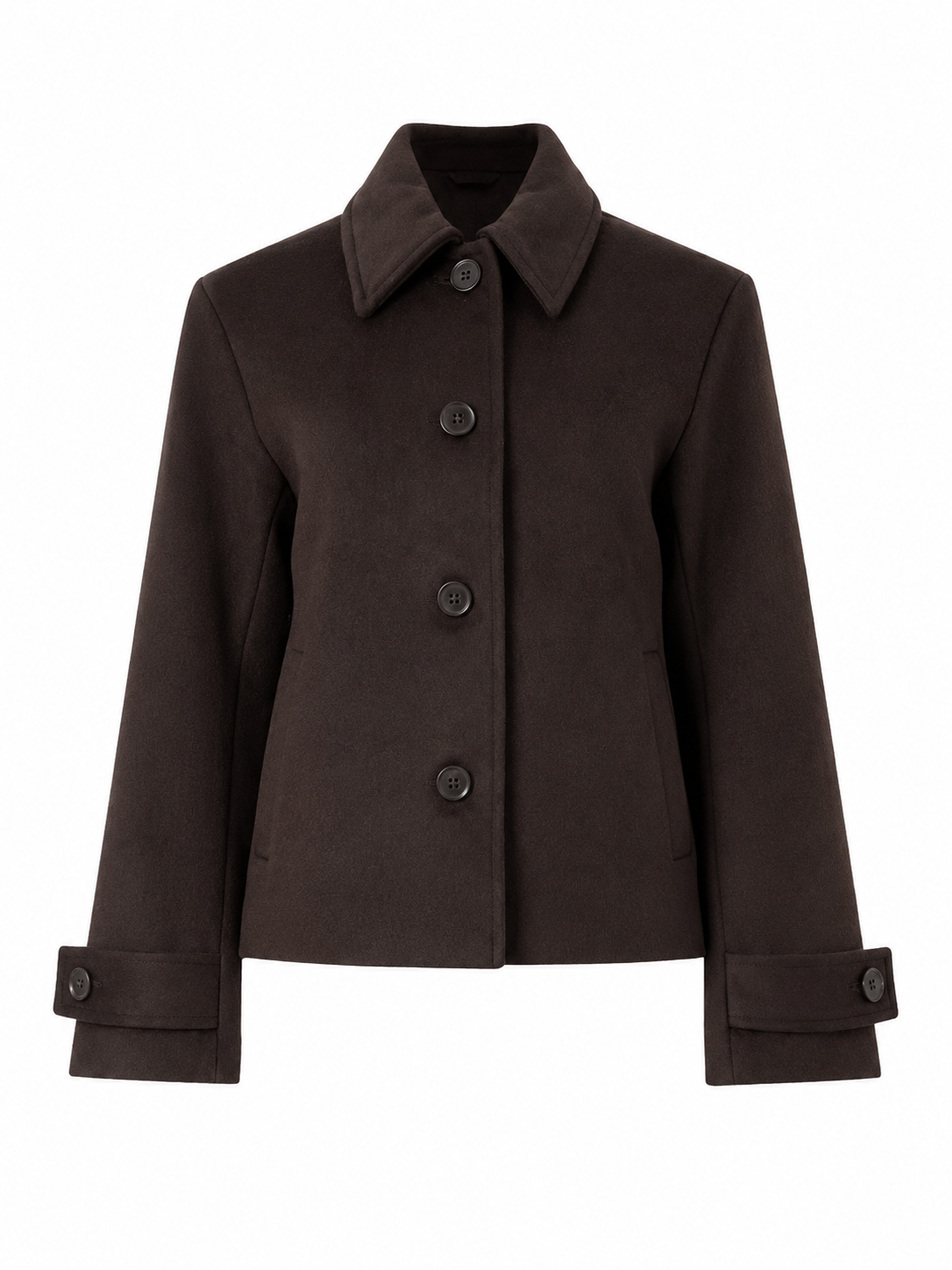 Dark Brown Single-Breasted Coat