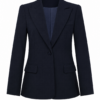 Dark Navy Single-Breasted Tailored Blazer