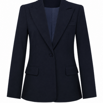 Dark Navy Single-Breasted Tailored Blazer