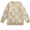 Cream Checkerboard Oversized Sweater
