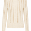 Cream Pointelle Cable-Knit Sweater