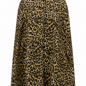 Leopard Print Longline Cape Coat with Button Front