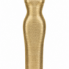 Gold Metallic Ribbed Bodycon Maxi Dress