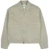 Light Beige Zip-Front Canvas Jacket