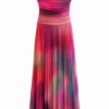 Watercolor Print Off-the-Shoulder Maxi Dress